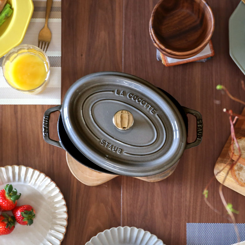 鍋 ストウブ 鋳鉄 ホーロー ブラック グレー [92146-bk 92146-gy