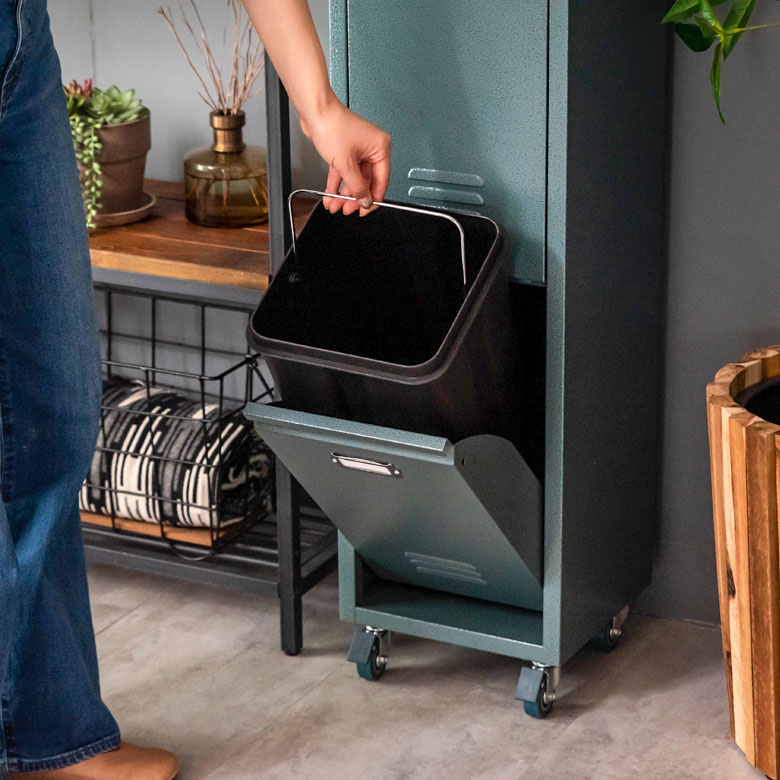 ゴミ箱 ダストボックス スチール W 28 × D 26.5 × H 95 cm グレー