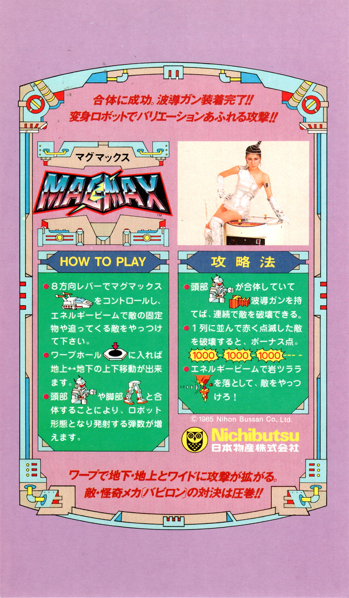 レア Nichibutsu ナイトギャル アーケードゲーム パンフレット チラシ