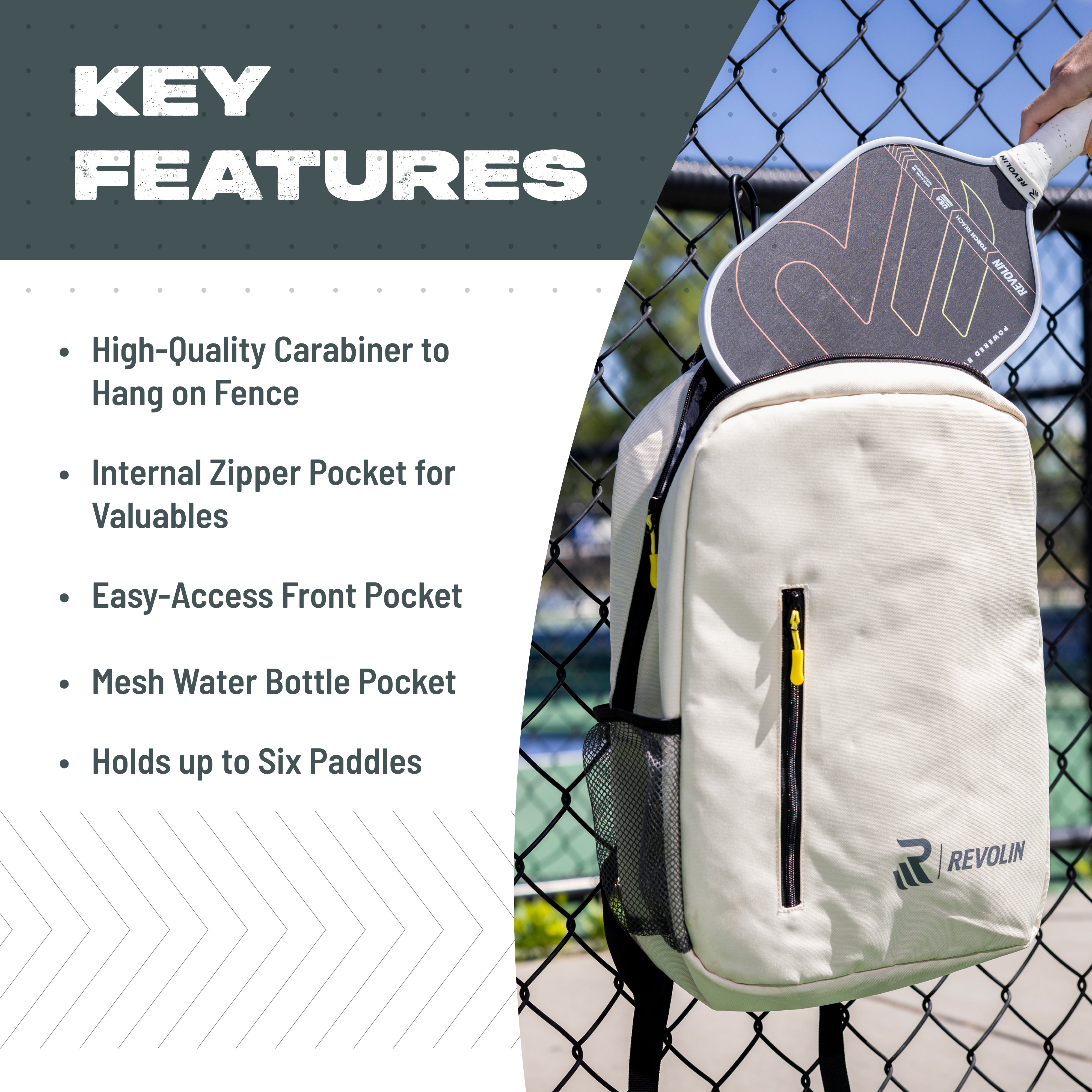 Pickleball Paddle Essentials Day Bag | Durable | Revolin Pickleball