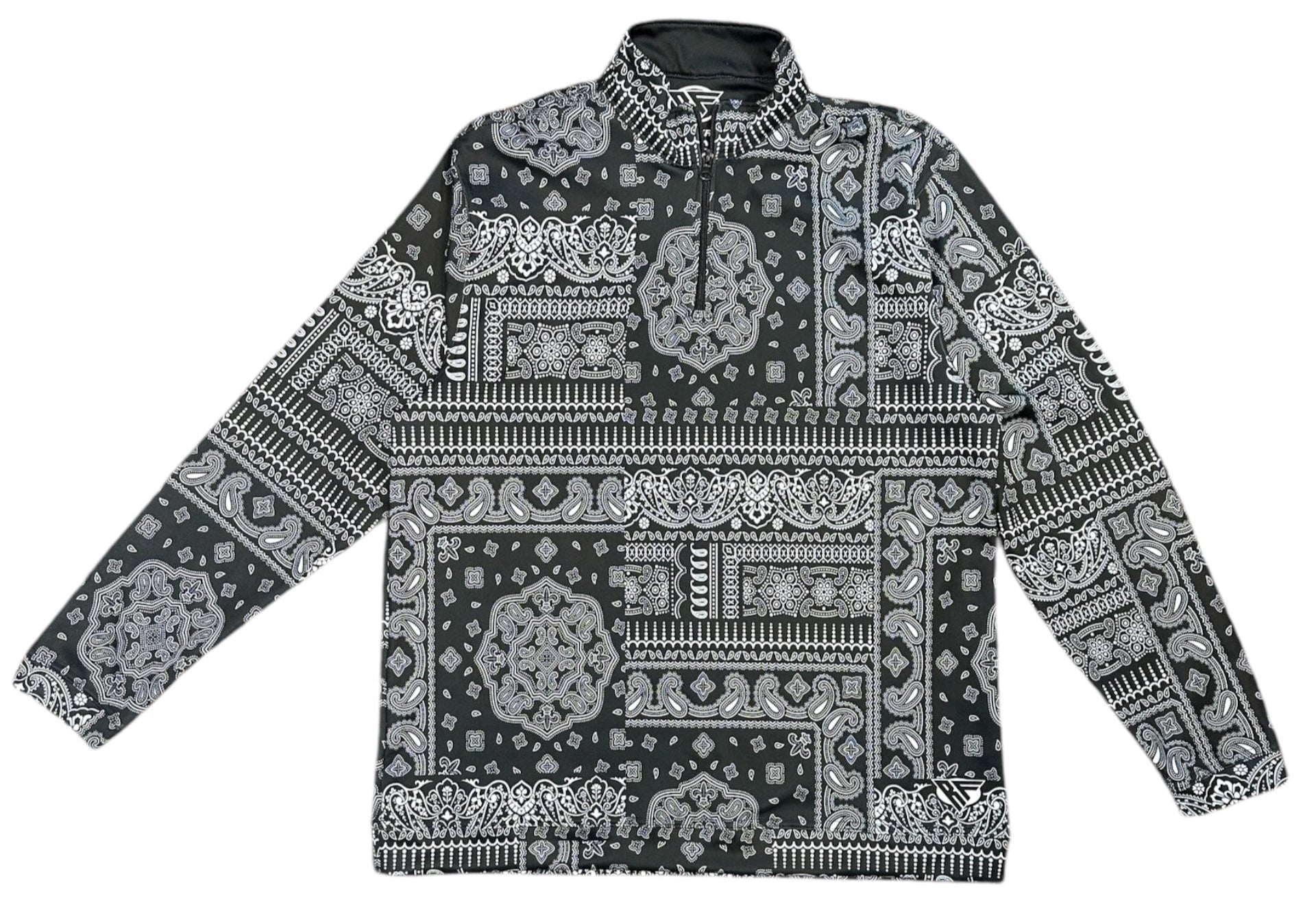 RF-Wear Quarter Zip Mismatch Bandana Top - Black/White – RFwear