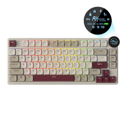 RK ROYAL KLUDGE N80 Low-Profile Mechanical Keyboard with Display