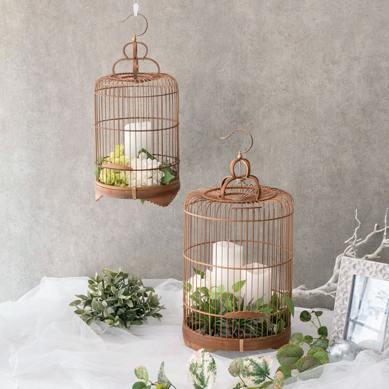 鳥かご 竹 バンブー ナチュラル Sサイズ フック 吊り下げ つりさげ