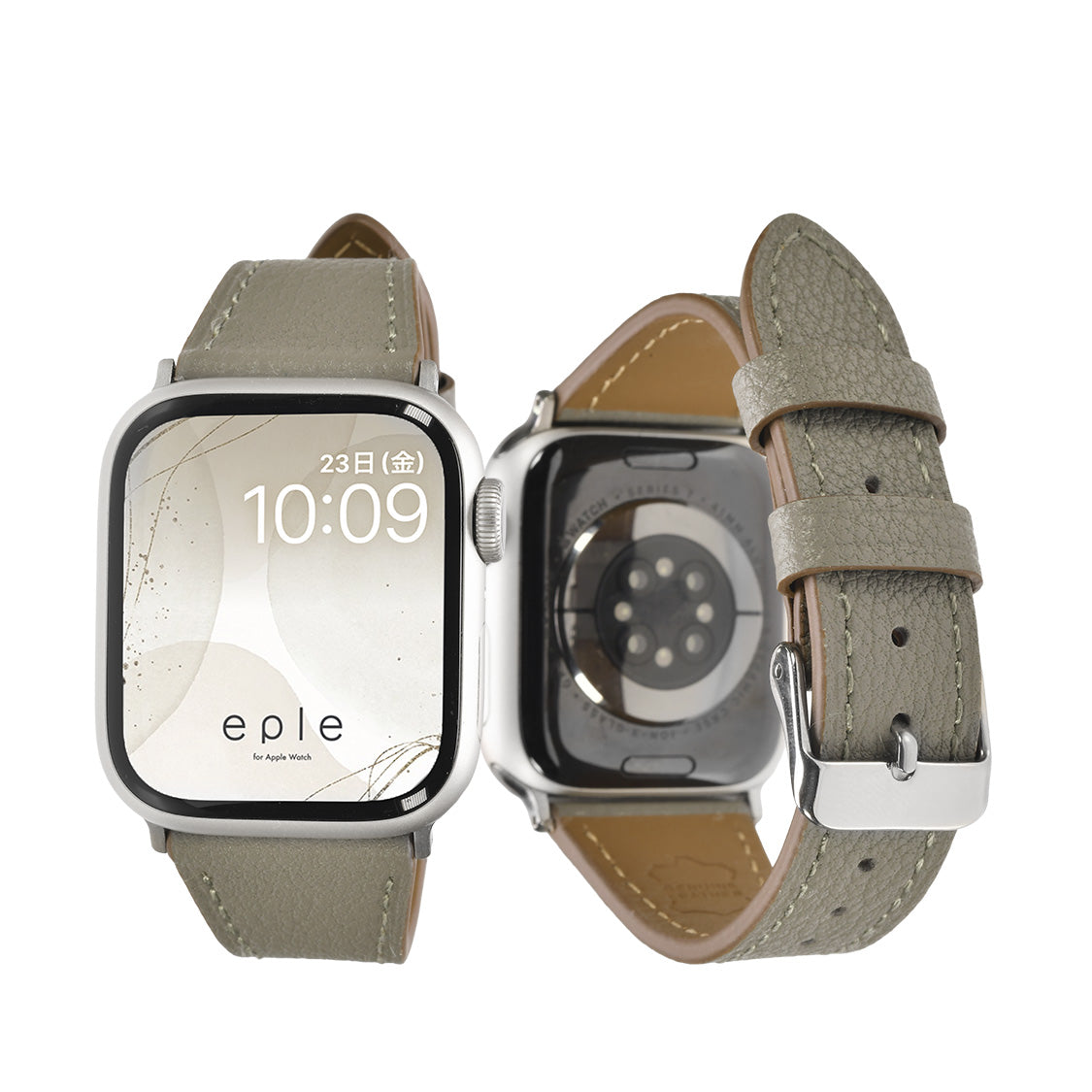 Apple Watch レザーバンド 細身 イタリア製 本革 くすみカラー ベルト