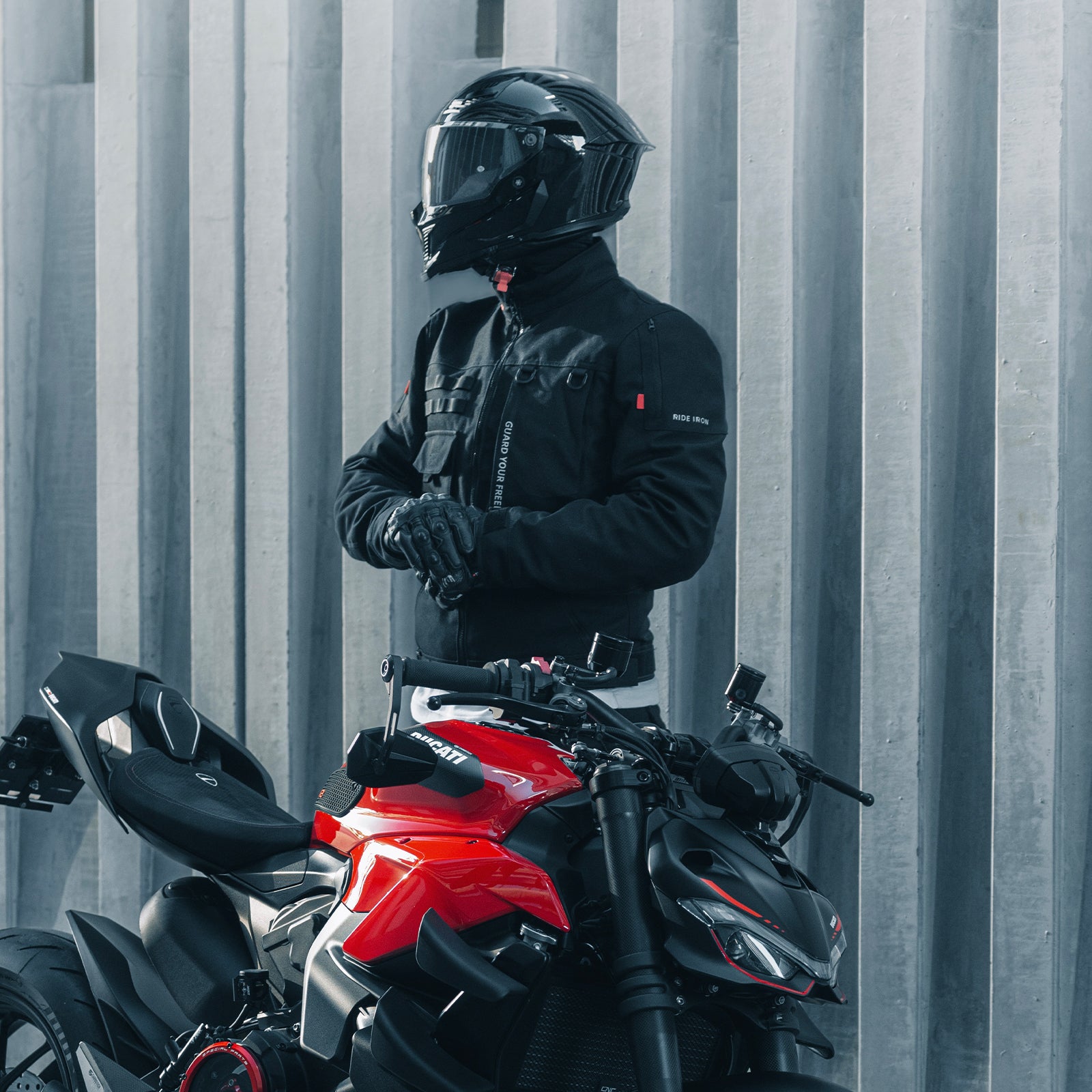 RIDEIRON オールシーズン対応 CE プロテクター耐久バイクジャケット