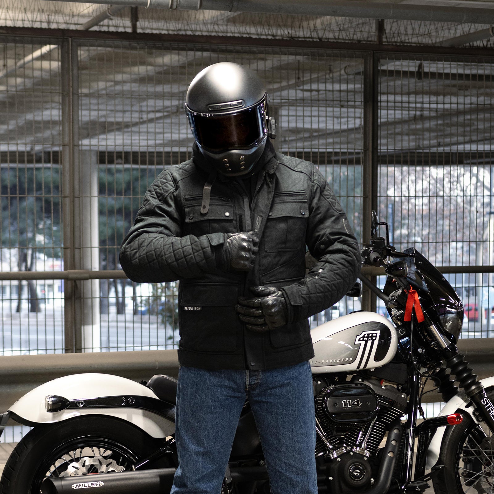 RIDEIRONプロテクター付きヴィンテージバイクジャケット | MJ5508