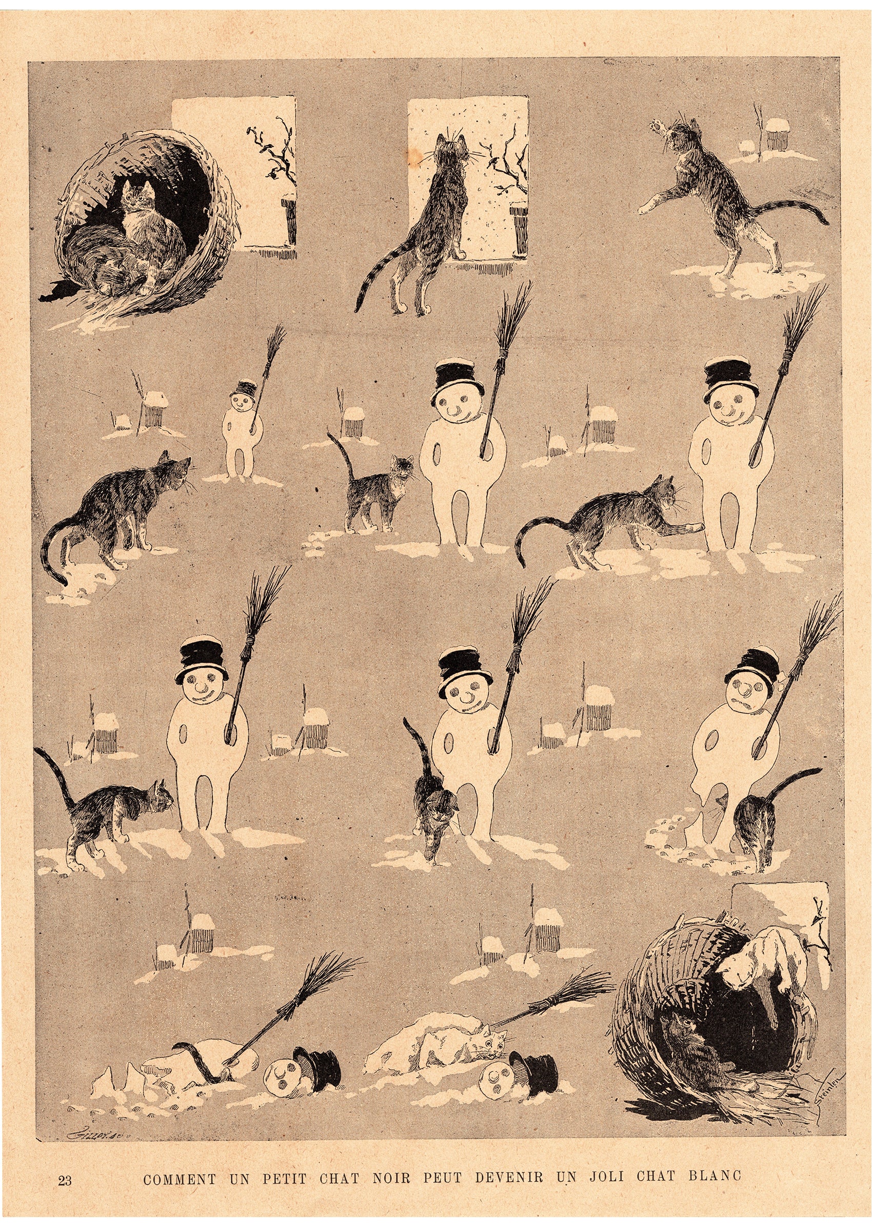 テオフィル・スタンラン ≪どのようにして黒猫が美しい白猫になったか