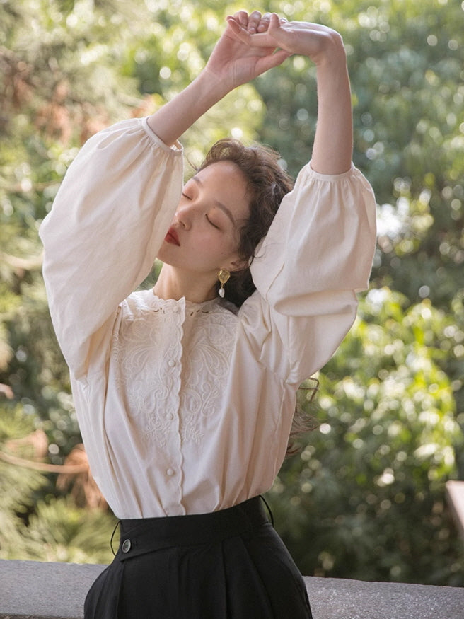 Vintage Embroidered Lace Blouse