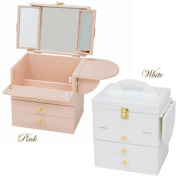 直送】クリスタル取っ手コスメボックス｜かわいいお姫様インテリア家具