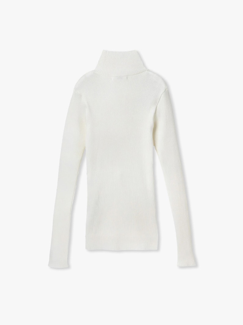 ギザリブ タートルネックトップ（オフホワイト/ブラック）｜AURALEE