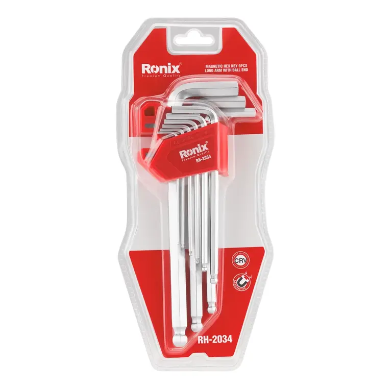 Long Arm Magnetic Hex Key set (9Pcs) | 🧰 Ronix Tools