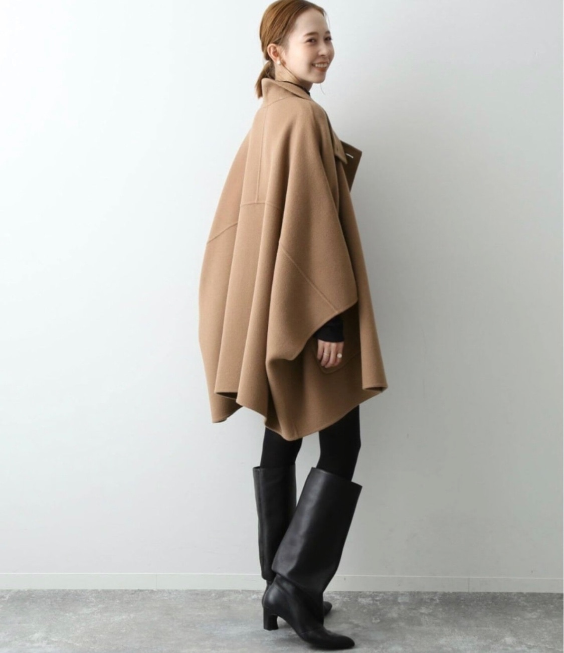 WEB限定/受注生産/追加3予約》スタンドカラーダブルフェイスポンチョ