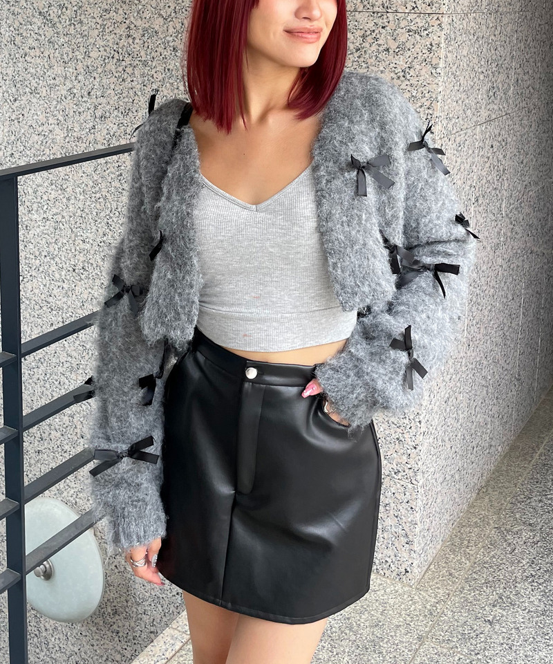 サテンリボン2WAYニットカーディガン｜SPIRALGIRL スパイラルガール