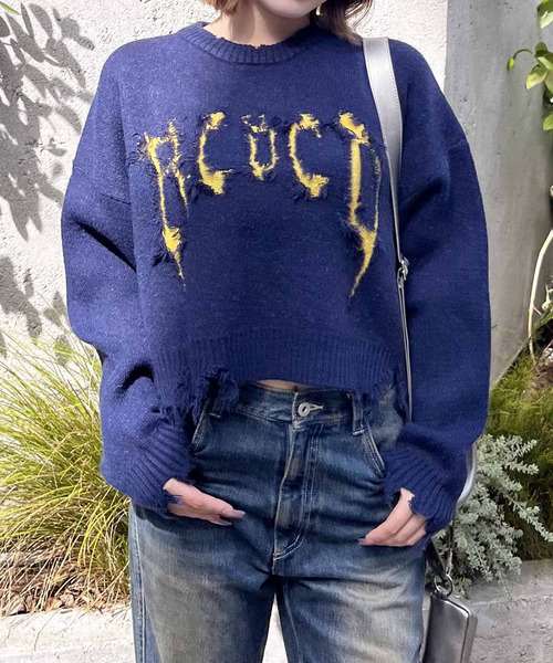 ロゴダメージニットプルオーバー｜SPIRALGIRL スパイラルガール 商品