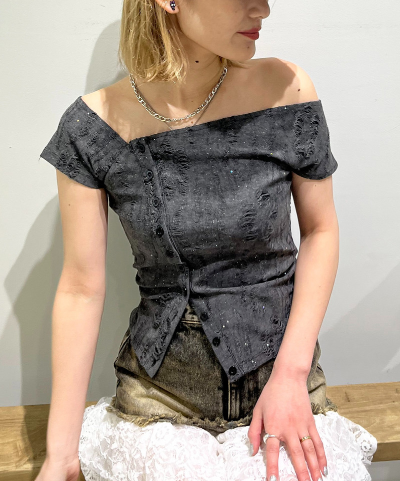 ワンショルラメトップス｜SPIRALGIRL スパイラルガール 商品詳細