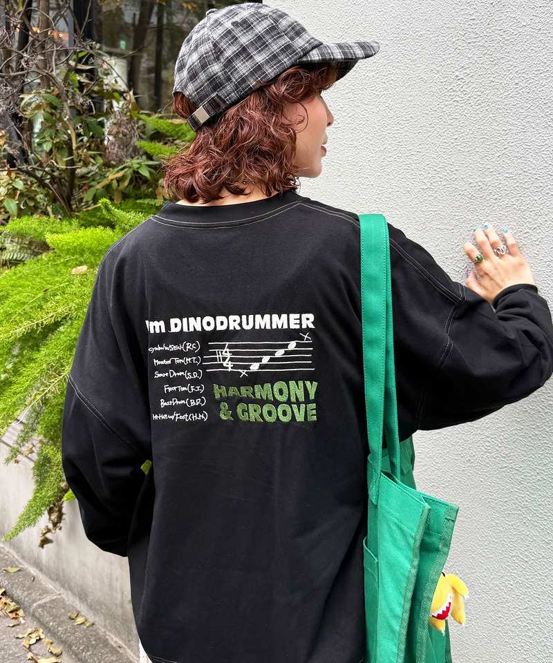 バンドを組みたい恐竜刺しゅうロンTEE｜DOUBLE NAME ダブルネーム 商品