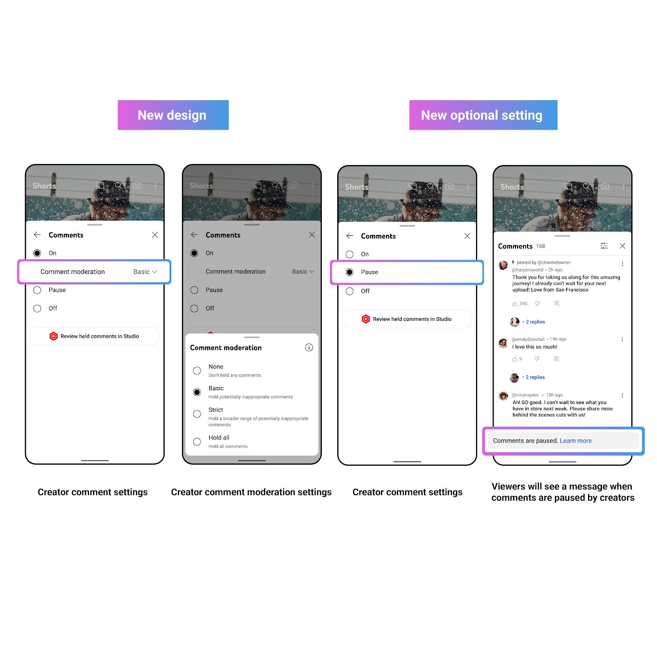YouTubeの新機能 コメントの「一時停止」の特長と設定方法 - ろぼいん