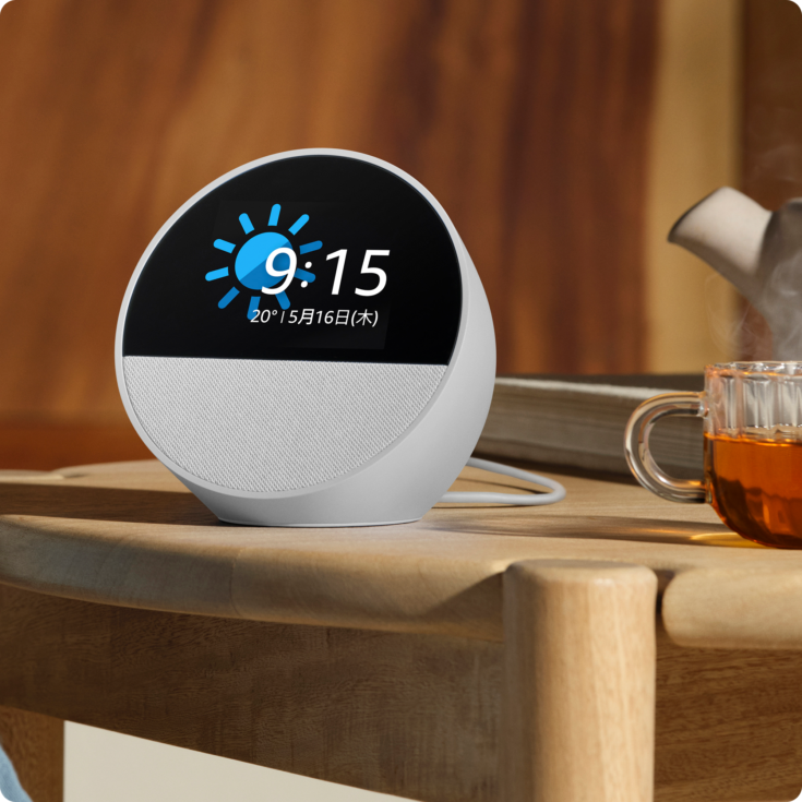 Amazon、Alexa搭載の2024年版「Echo Spot」を発表 スマートアラーム