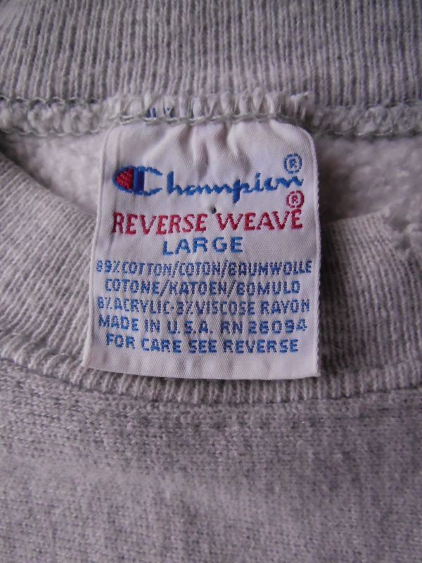 90S CHAMPIONリバースウィーブスウェット/OXグレー/WISCONSIN/L - ROCK