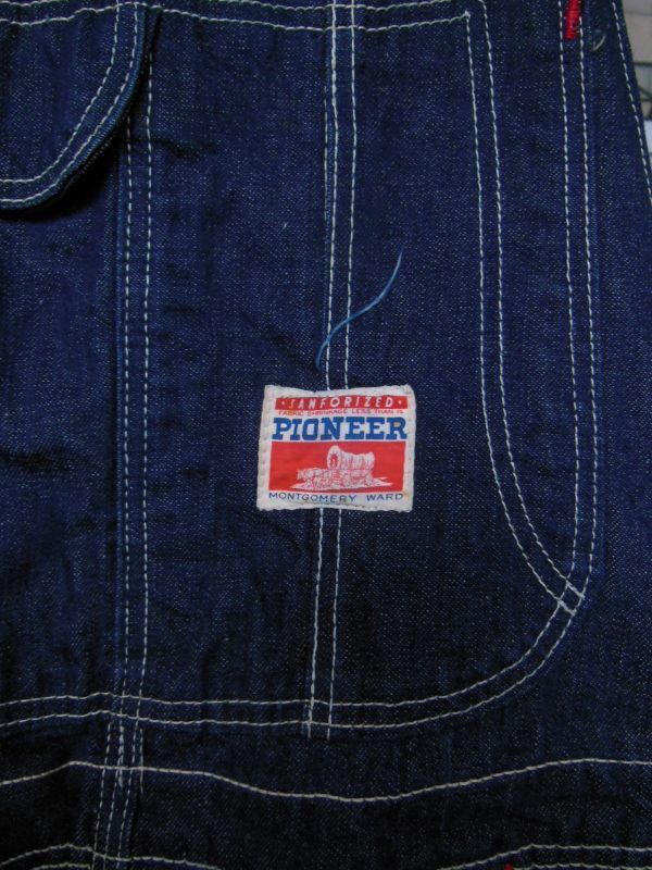 1950'S MONTGOMERY WARD PIONEER DENIM OVERALLS 32X31 - ROCK-A-HULA