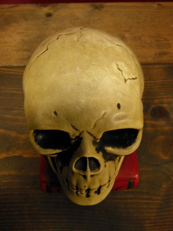 1950'S〜 SKULL ON BOOK BANK ヴィンテージ陶器製スカル骸骨貯金箱1