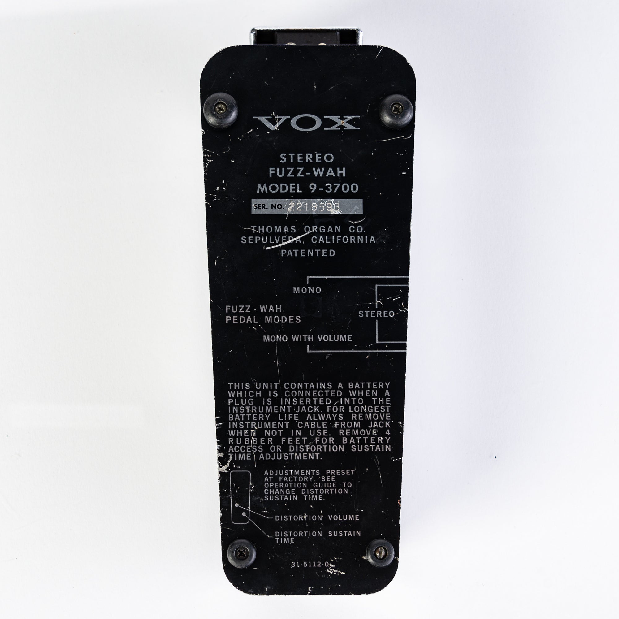 USED 1970's Vox Stereo Fuzz-Wah 9-370 Guitar Pedal - Rock City