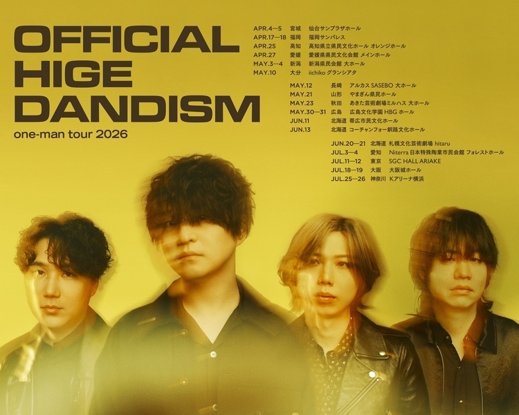 Official髭男dism、Zeppツアー・ホール＆アリーナツアーを開催 (2025