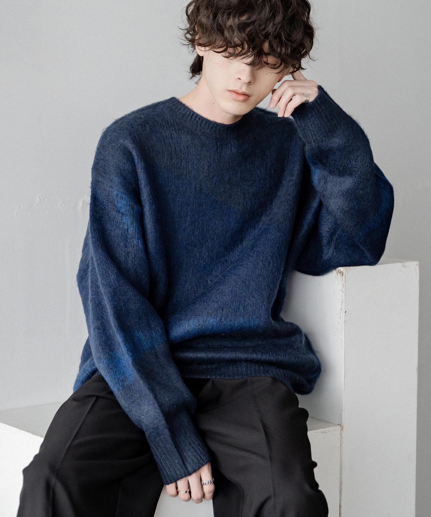 新色追加】オーバーサイズ モヘアライクグラデーションニット 13940