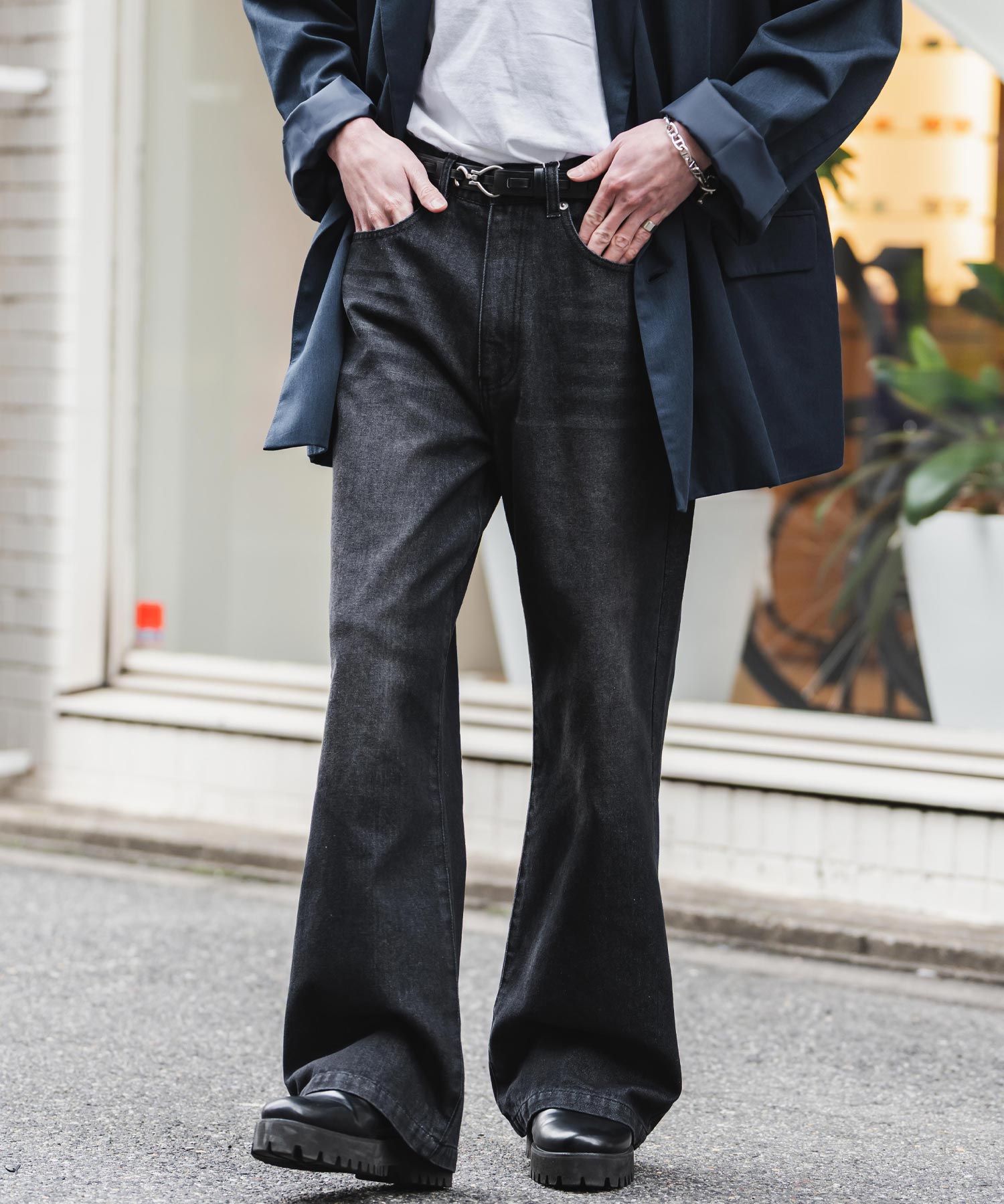 ルーズシルエットセミフレアワイドデニムパンツ 15376 – Rocky Monroe