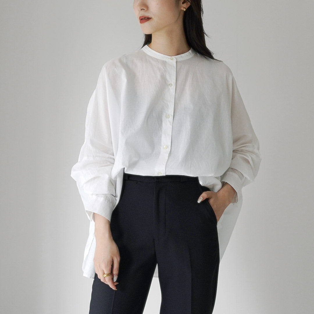 mizuiro ind（ミズイロインド） バックギャザー ワイドシャツ