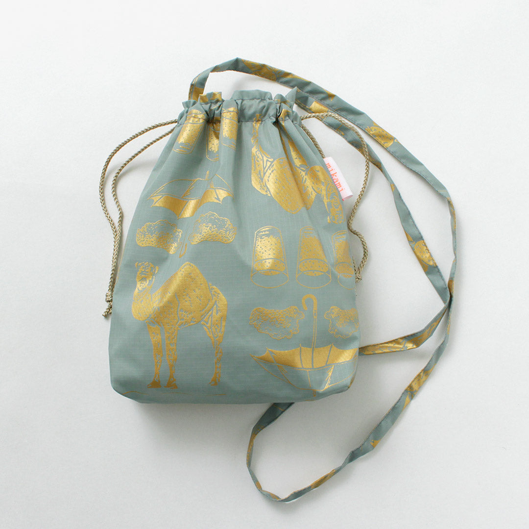 MIKAMI（ミカミ） プリントナイロン ドローストリングバッグ