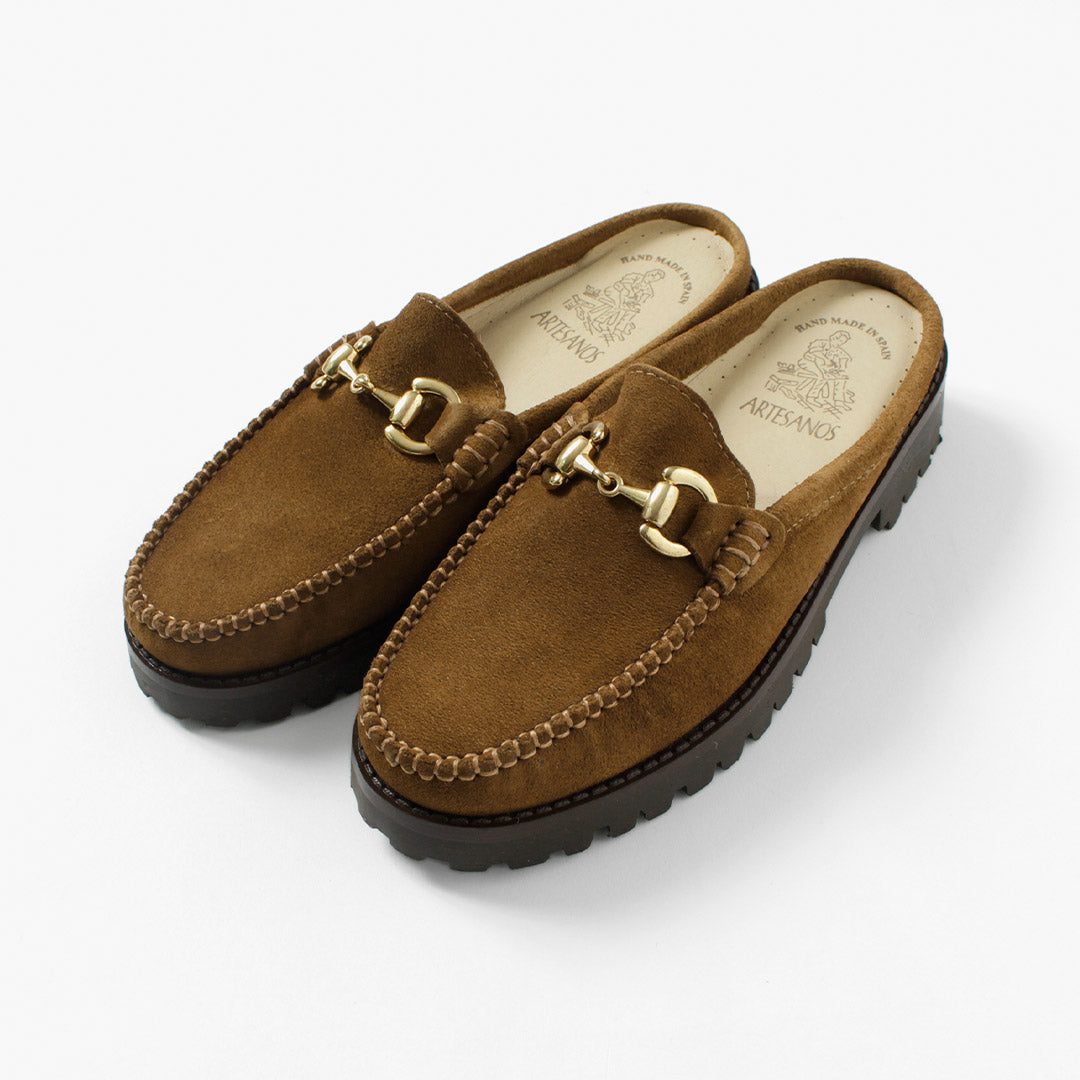 ARTESANOS（アルテサノス） ビット ローファー ミュール スウェード