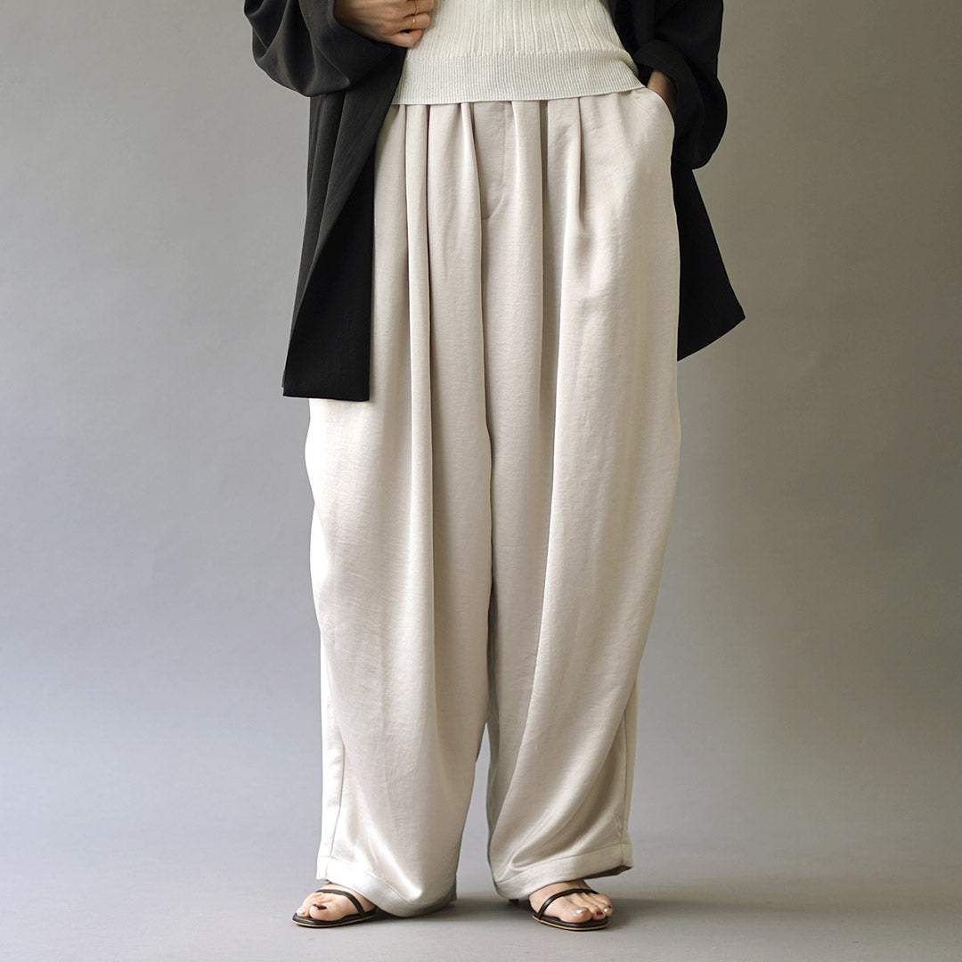 mizuiro ind（ミズイロインド） サテン ワイドカーゴパンツ / ワイド