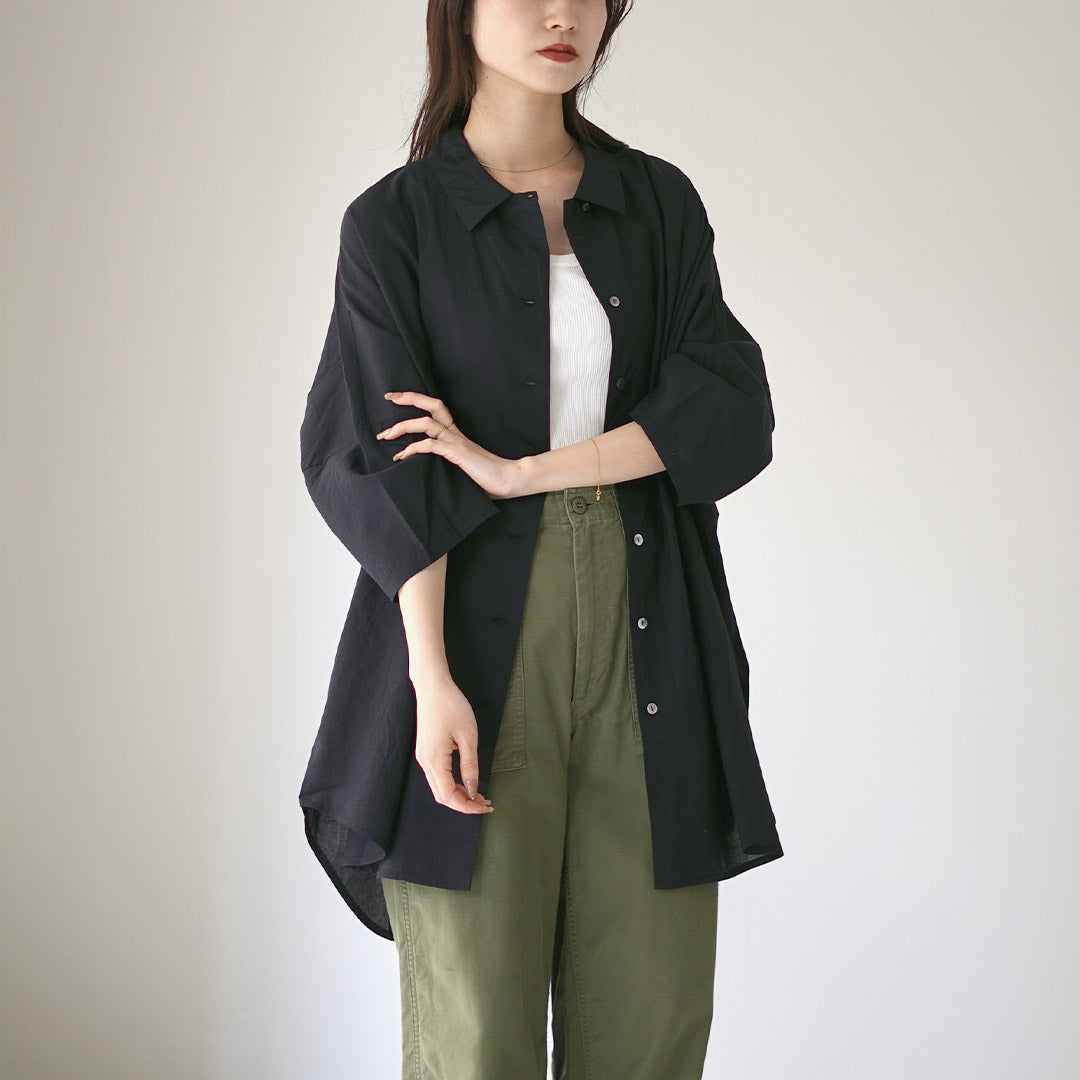 mizuiro ind（ミズイロインド） ハーフスリーブ ワイドチュニック
