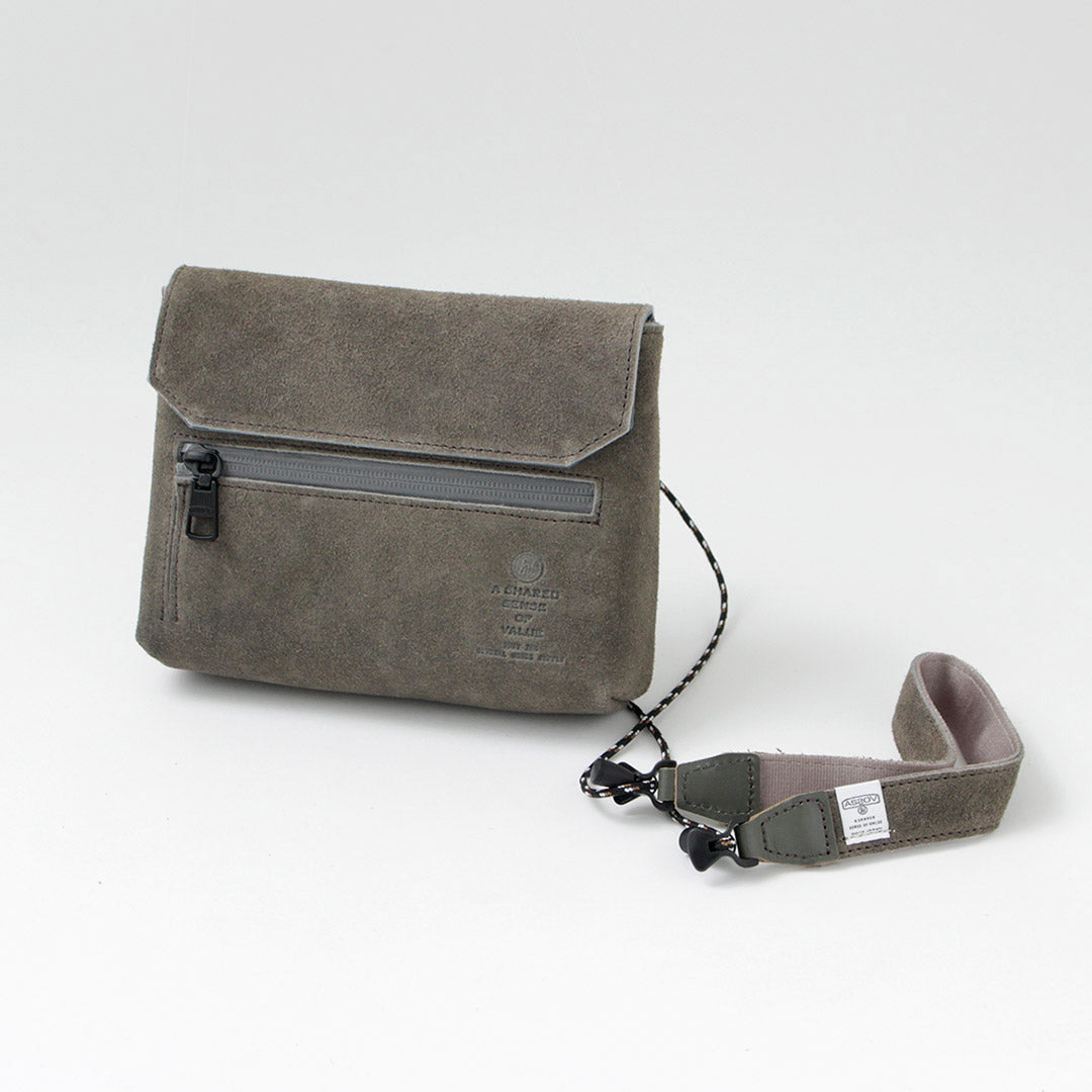 AS2OV（アッソブ） 撥水スエード サコッシュ ウォレット / メンズ