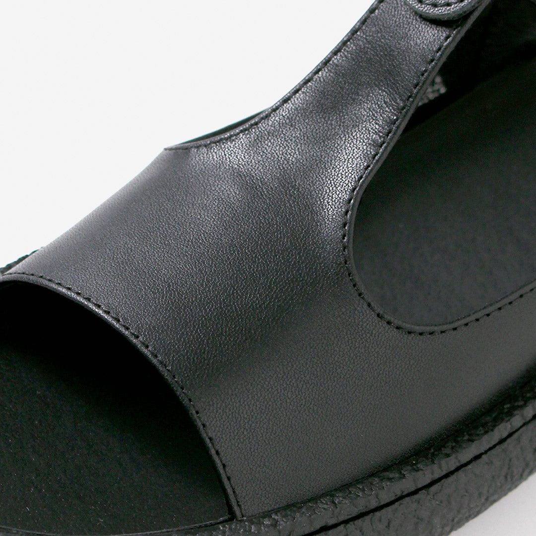 MOHI（モヒ） Tストラップ レザーサンダル / レディース フラット 本革