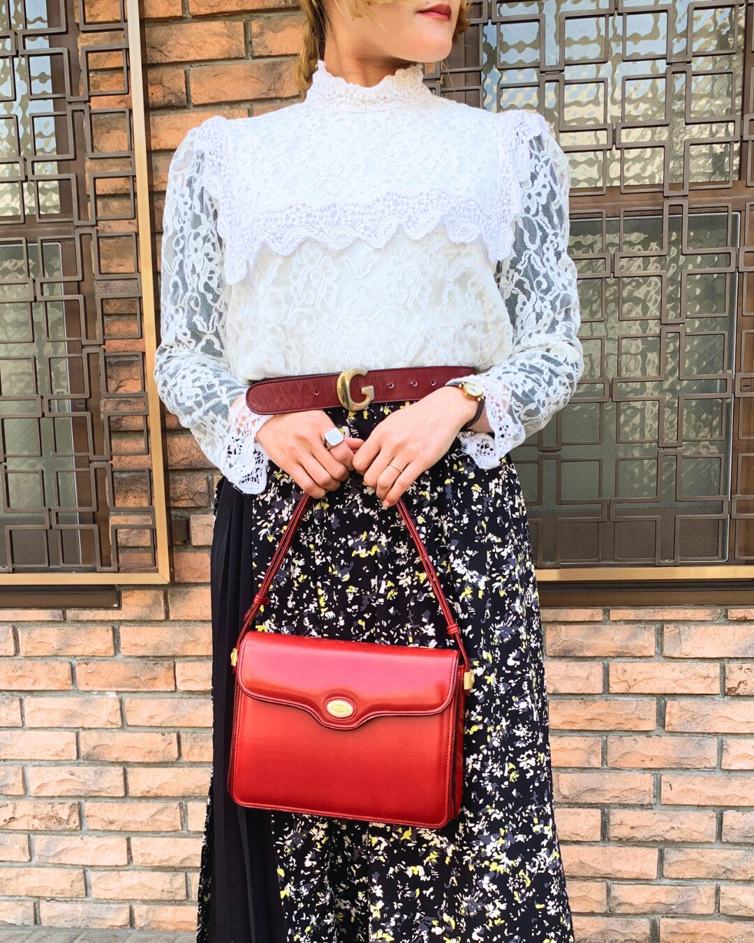 OLD Gucci リザード×革コンビ2WAYショルダー （深赤） – Vintage Shop