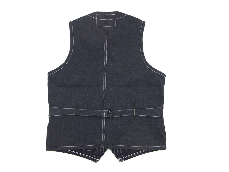 Sugar Cane Vest Men's Casual Indigo Wabash Stripe Work Vest