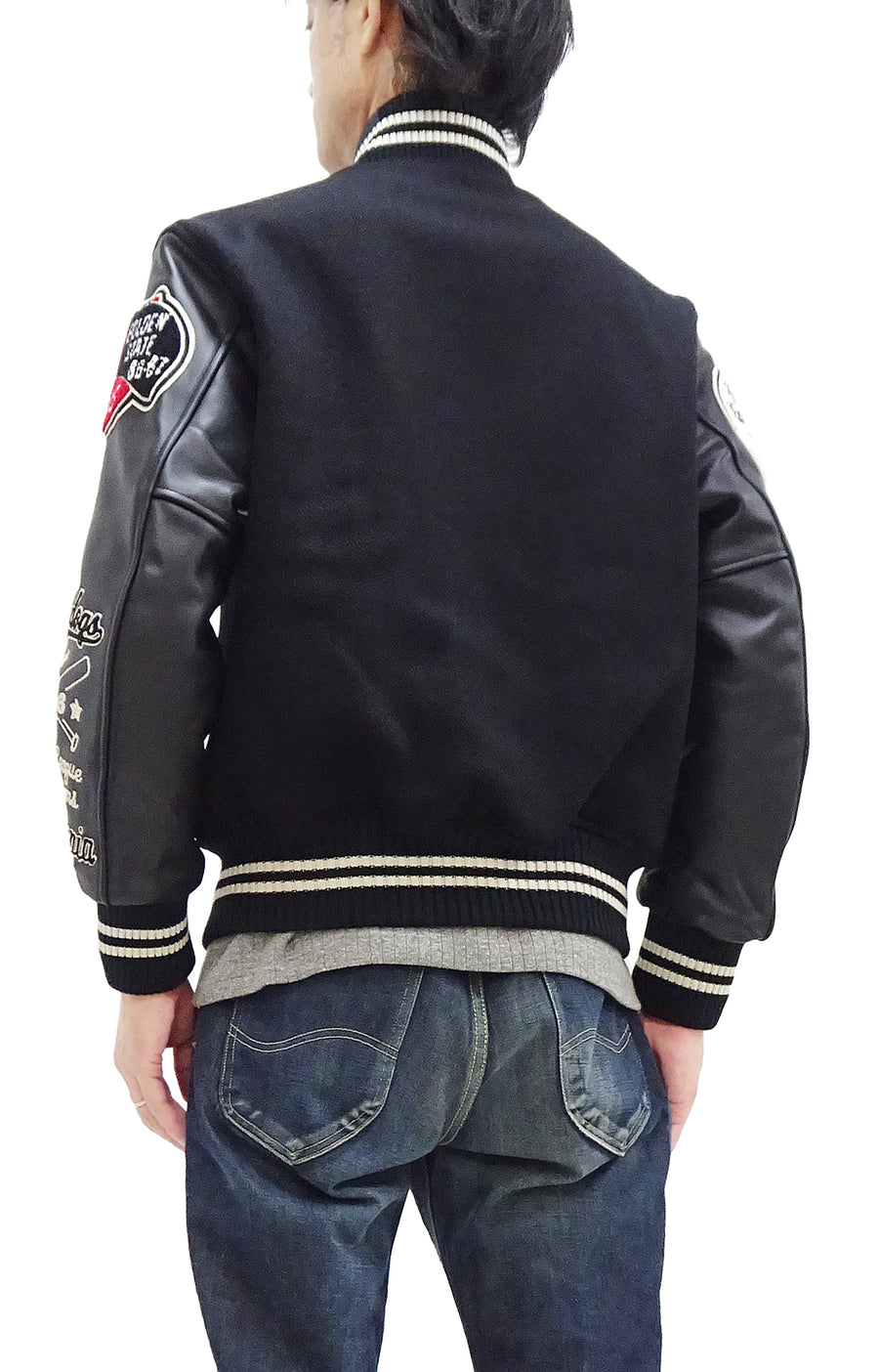 Whitesville Varsity Jacket Men's Letterman Jacket Melton x Leather