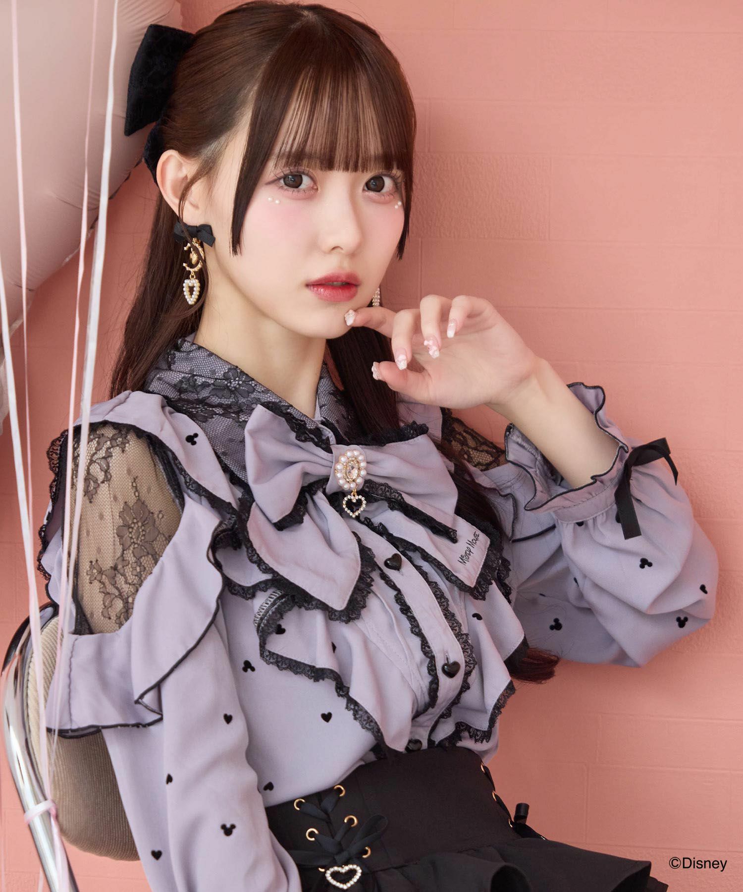 ピンクのみ受注生産》ハートバックルラッフルフリルブラウス | Rlab store