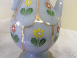 ペルシアン・グラスの水差し 花柄・水色 ZA083