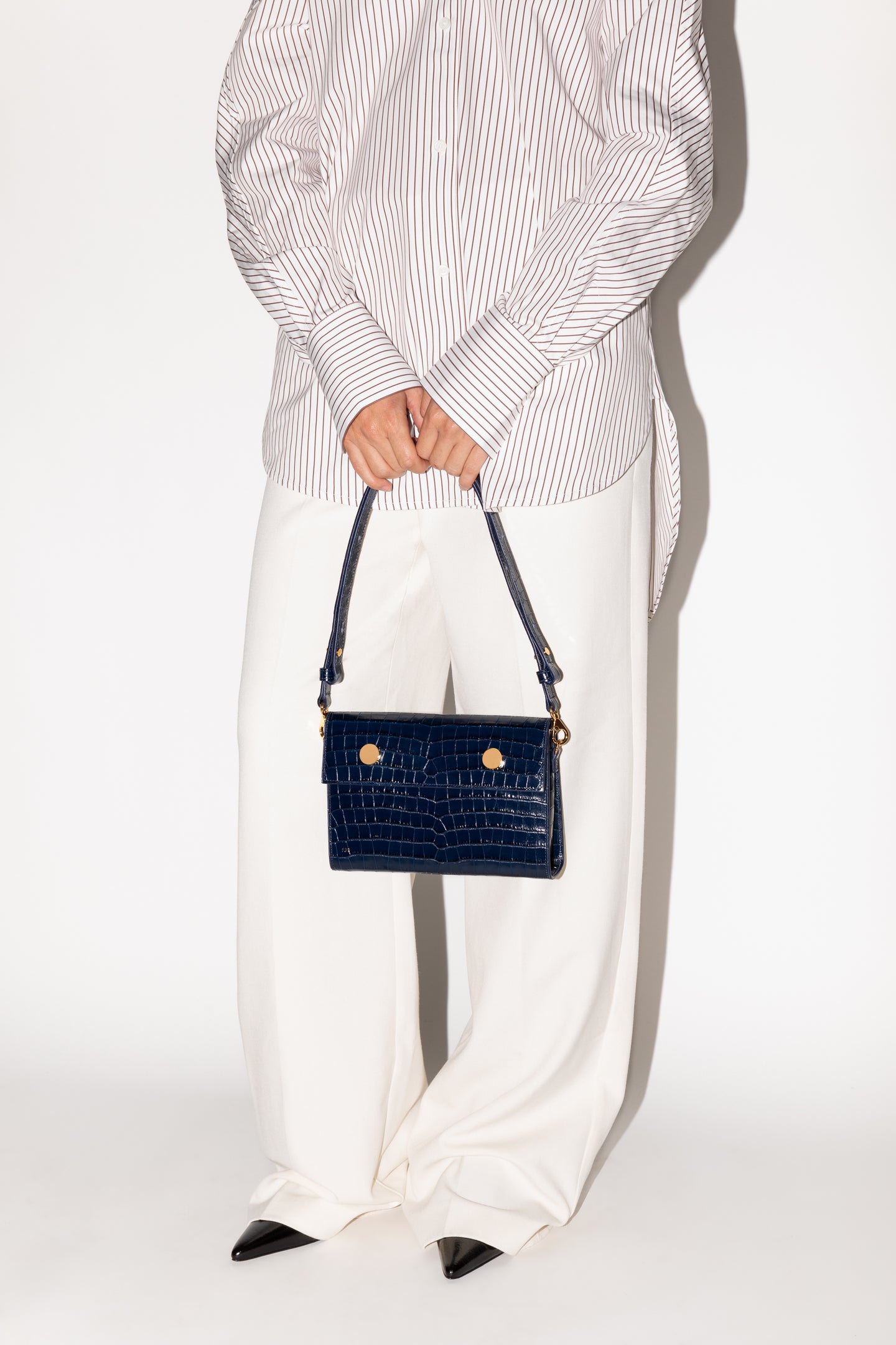RSVP | Bag - Golden eyes - Embossed Croc Navy – RSVP Paris
