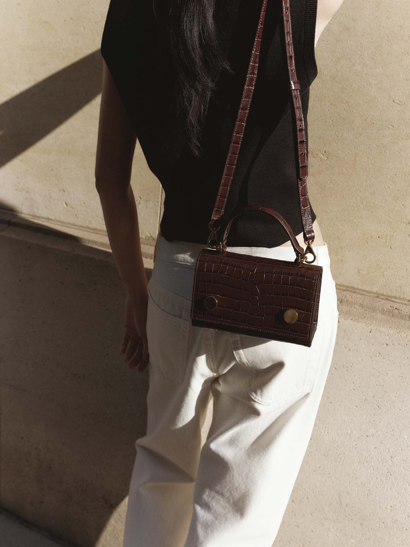 RSVP | Bag - Munchkin - Embossed Croc Chocolate – RSVP Paris