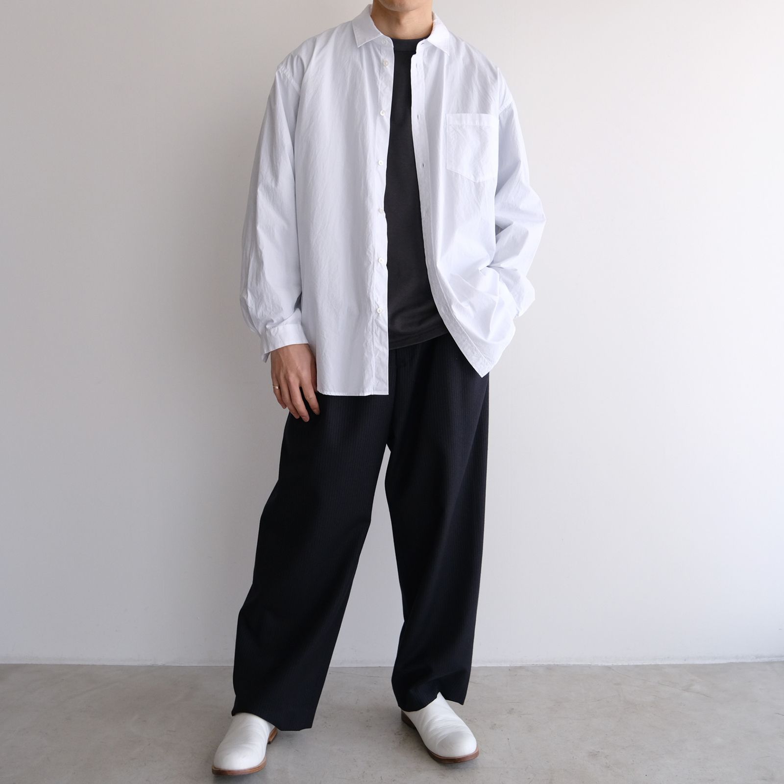ATON - Suvin Broad Washed Shirt -シャツ-（White / ホワイト