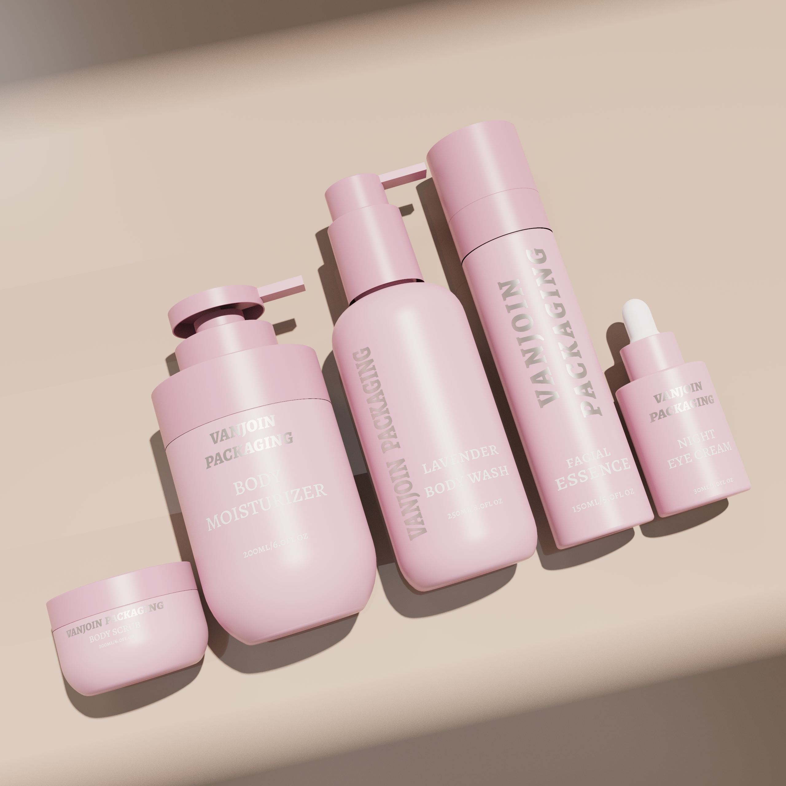 空容器 化粧品 ピンク プラスチック スキンケア セット パッケージング