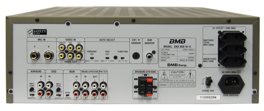 BMB DAX-850 II 400W 2-Channel Karaoke Mixing Amplifier <font color
