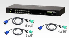 CS1316KIT - Aten 16 Port USB/PS2 KVM Switch w/ 16 USB cables