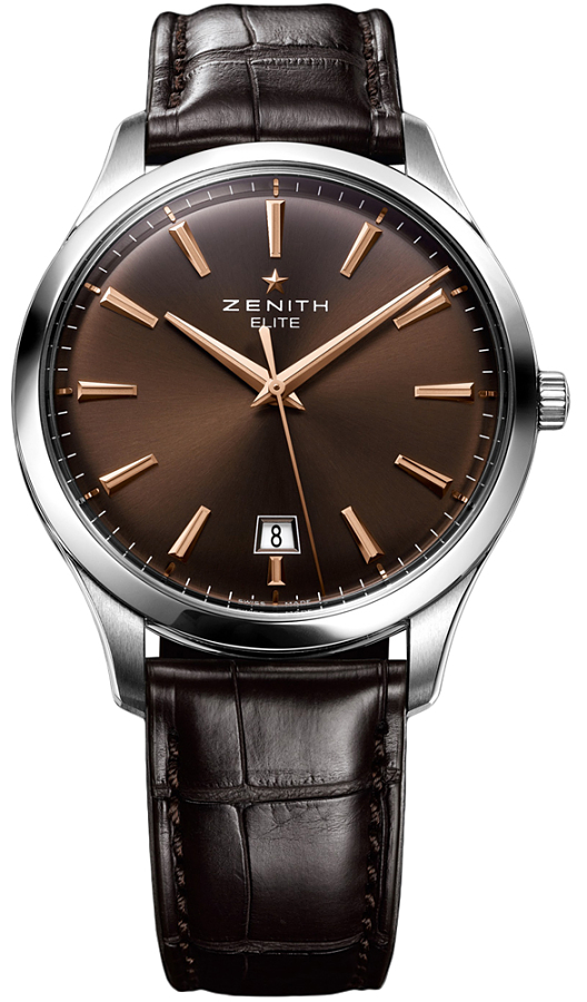 03.2020.670/76.C498 Zenith Captain Central Second Mens Brown Dial