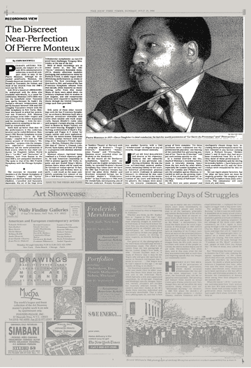 RECORDINGS VIEW; The Discreet Near-Perfection Of Pierre Monteux