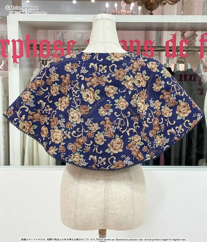 ゴブラン風くまちゃんダブルボタンケープ - コート、ケープ